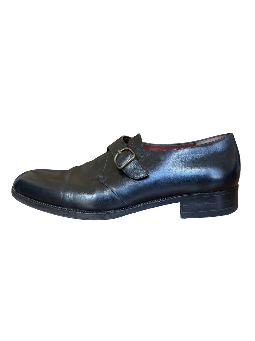 Loewe Black Leather Single Monk Strap Dress Shoes EU 44 US 11 Spain